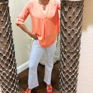 Lush Bright Melon Orange Blouse